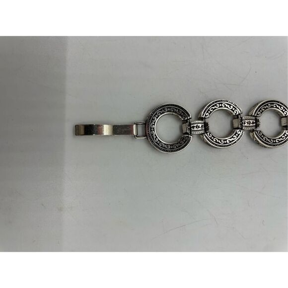 Brighton Central Park Textured Oxidized Large Circle Link Bracelet - Picture 5 of 8